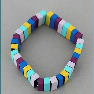 Quirky geometric bead stretch Miyuki VSCO girl bracelet kitsch retro